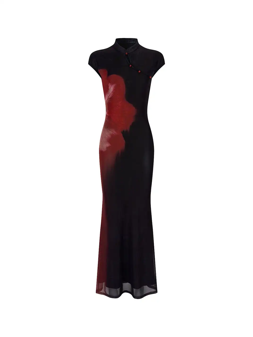 HiimDai | Chinese Style Block Print Waist Slim Qipao Dress