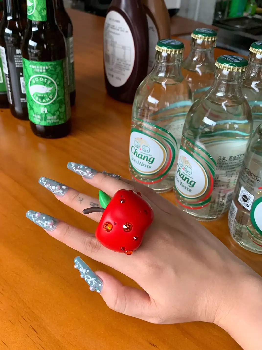 Emo Salad | Rhinestone Apple Ring