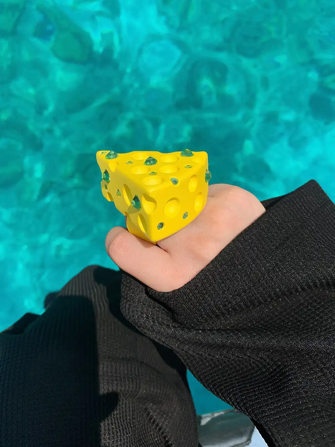 Emo Salad | Rhinestone Cheese Ring