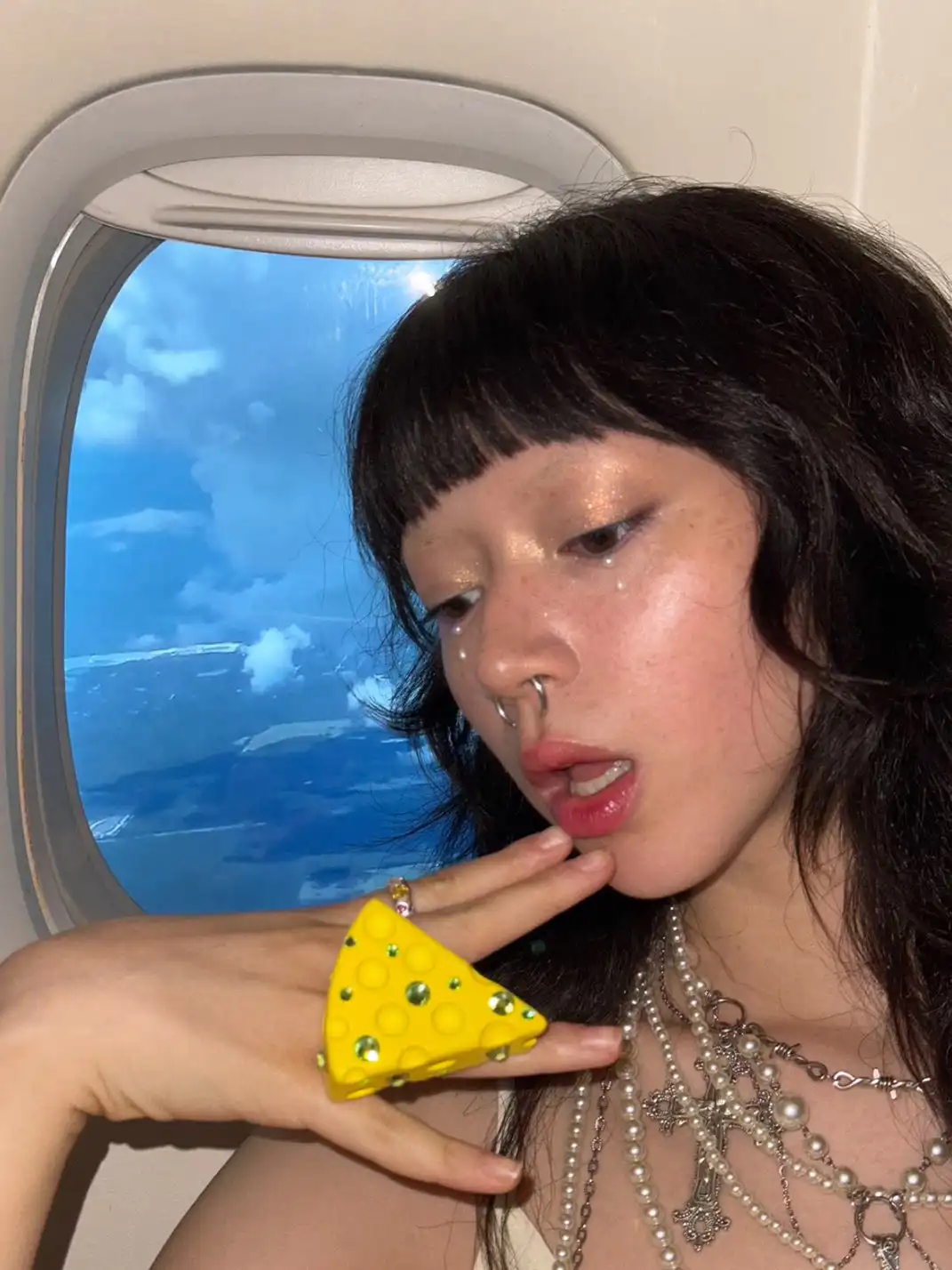 Emo Salad | Rhinestone Cheese Ring
