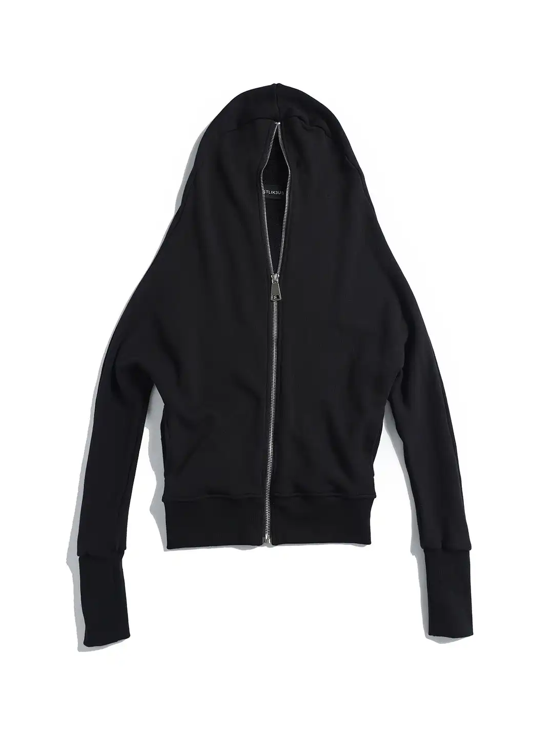 JUSTLIK3US | Zipper French Terry Slouchy Sleeve Hooded Sweatshirt