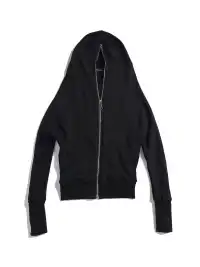 JUSTLIK3US | Zipper French Terry Slouchy Sleeve Hooded Sweatshirt