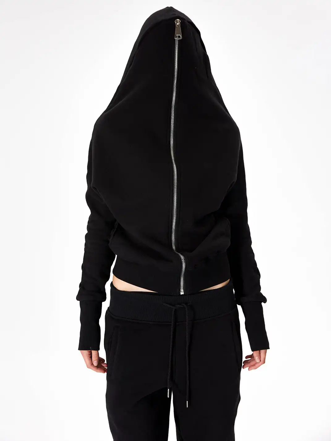 JUSTLIK3US | Zipper French Terry Slouchy Sleeve Hooded Sweatshirt