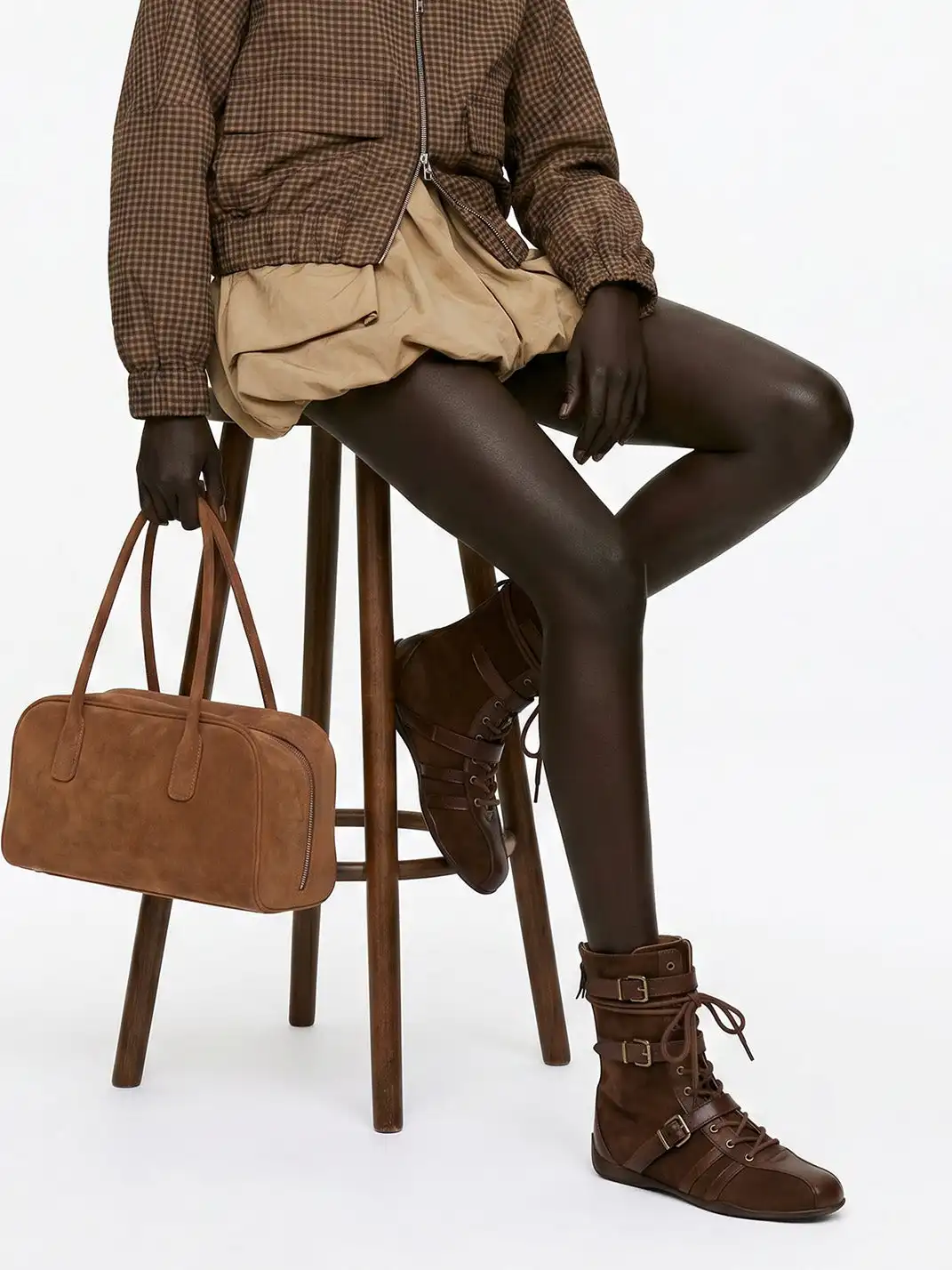 RONG | Buckle Strap Frosted Calf Trainer Boots