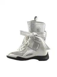 RONG | Lace Up Mesh Calf Boots
