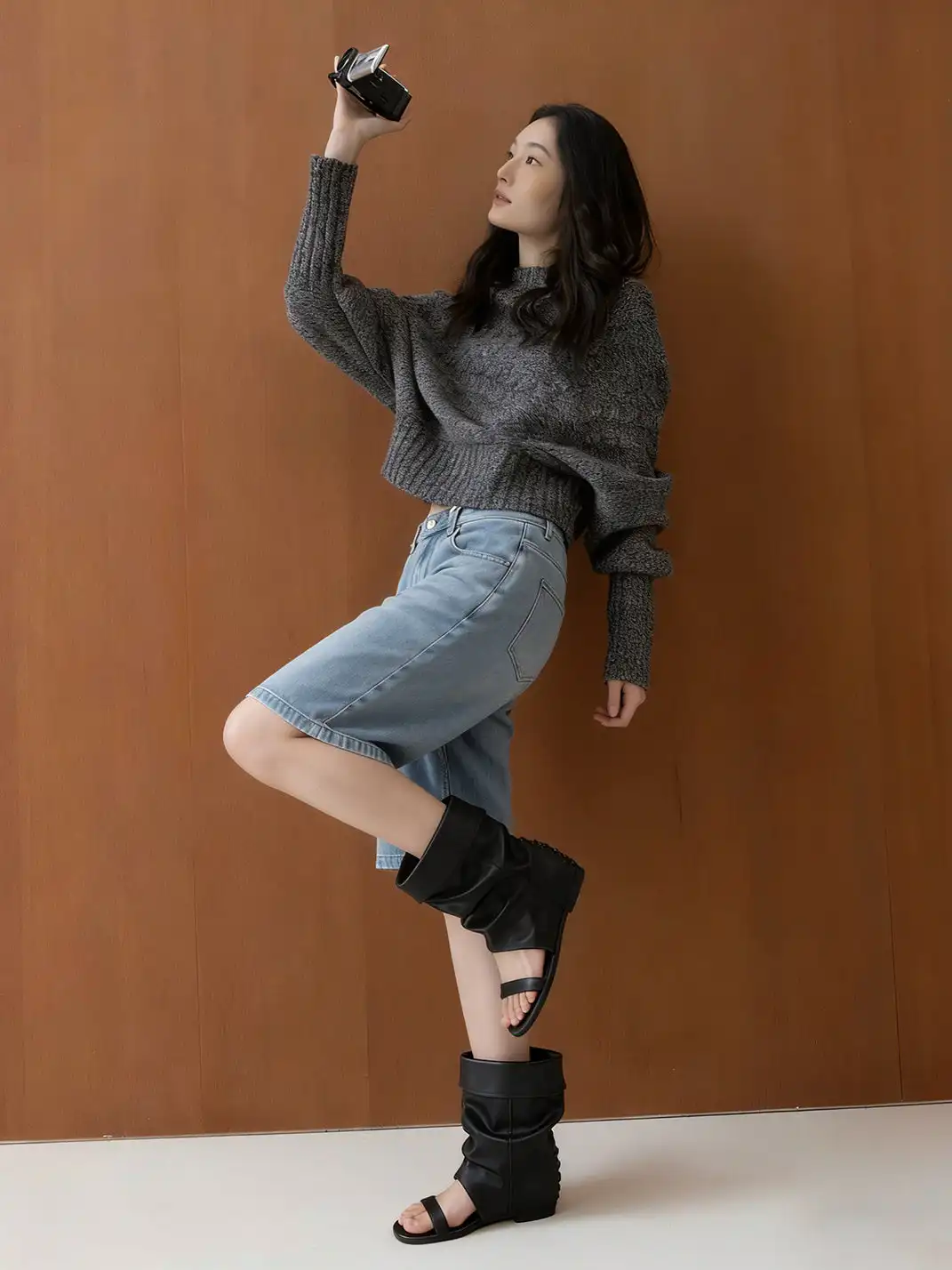 RONG | One-Open Toe Slouchy Hidden Heel Sandals
