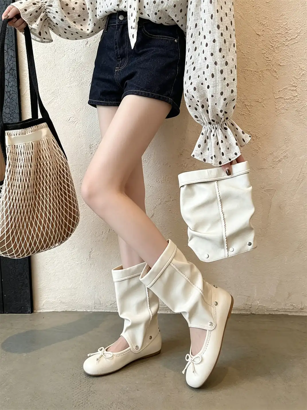 RONG | Detachable 2-Way Bow Sandal Boots