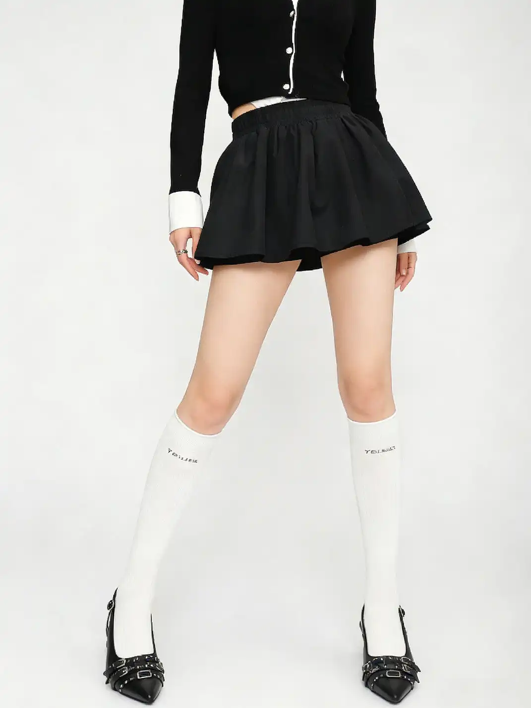 RONG | Pointed Toe Buckle Floating High Heels