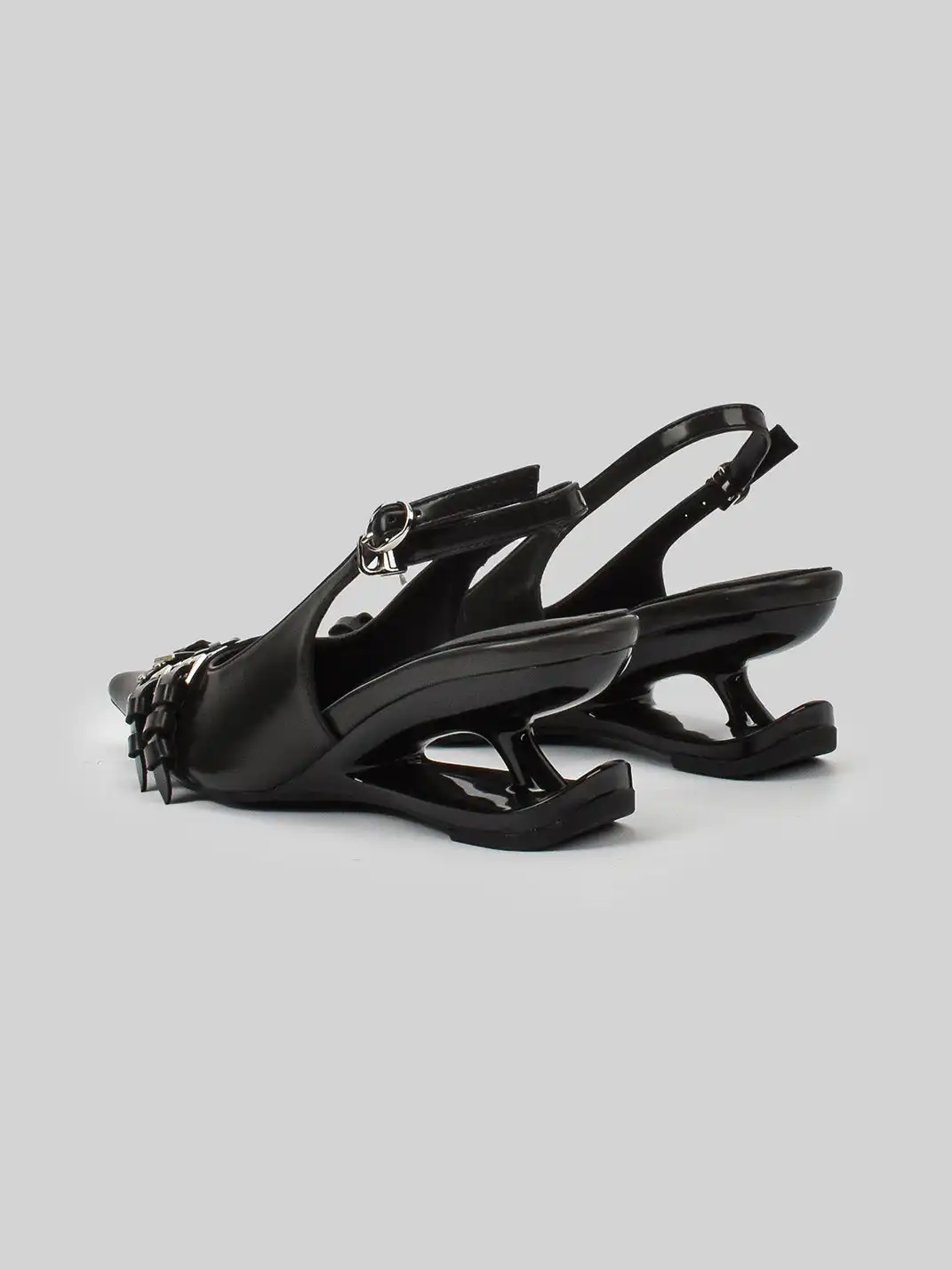 RONG | Pointed Toe Buckle Floating High Heels