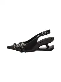 RONG | Pointed Toe Buckle Floating High Heels
