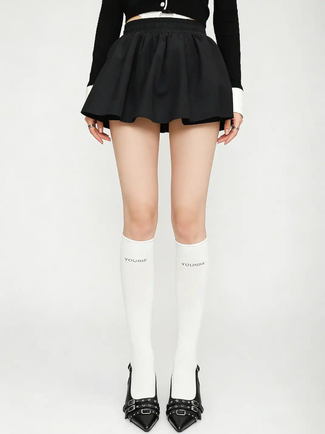 RONG | Pointed Toe Buckle Floating High Heels