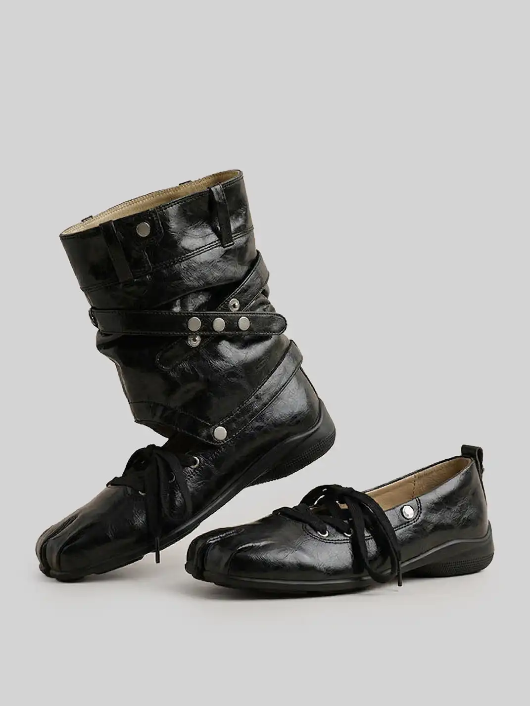 RONG | Detachable Square Toe Bow Sandal Boots