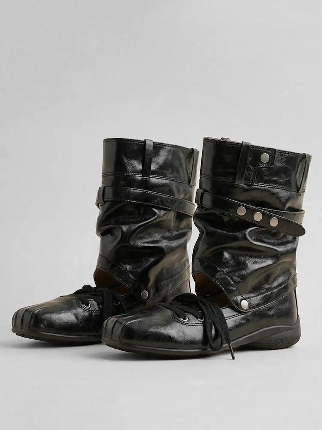 RONG | Detachable Square Toe Bow Sandal Boots