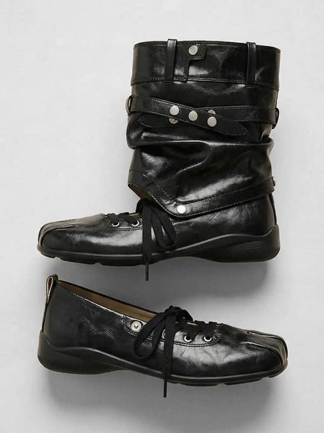 RONG | Detachable Square Toe Bow Sandal Boots