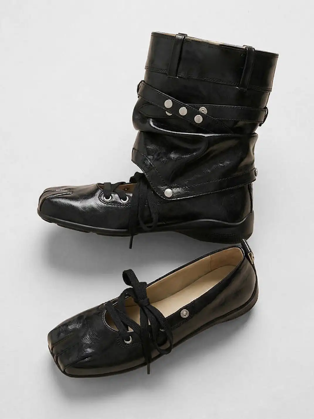 RONG | Detachable Square Toe Bow Sandal Boots