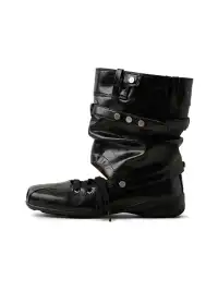 RONG | Detachable Square Toe Bow Sandal Boots