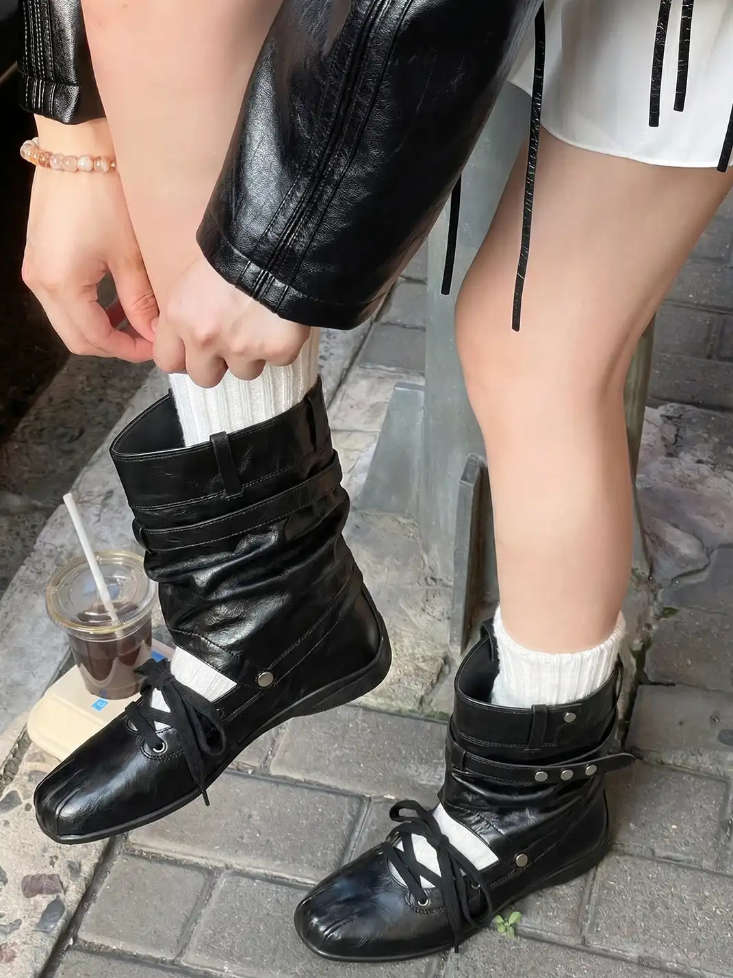 RONG | Detachable Square Toe Bow Sandal Boots