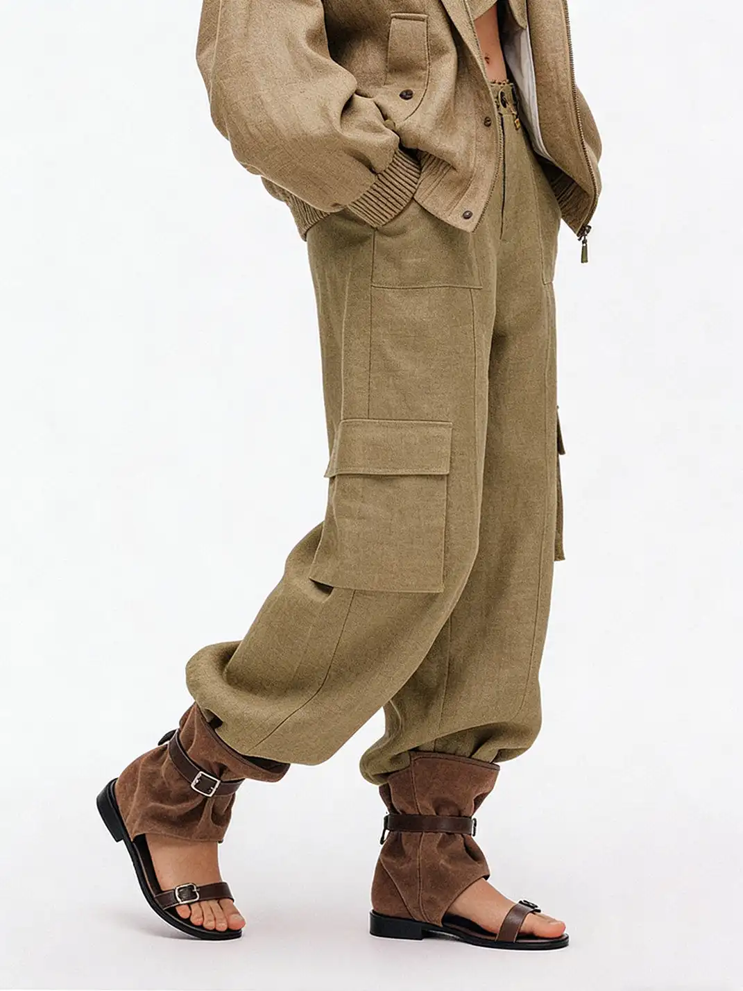 RONG | Low Heel Buckle Open Toe Sandal Boots