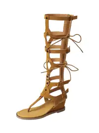 RONG | Lace-Up Bow Wedge Heel Roman Sandals