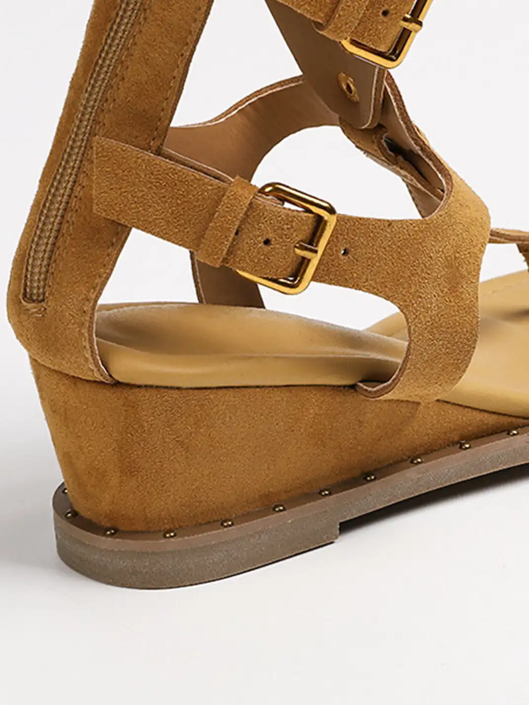 RONG | Lace-Up Bow Wedge Heel Roman Sandals