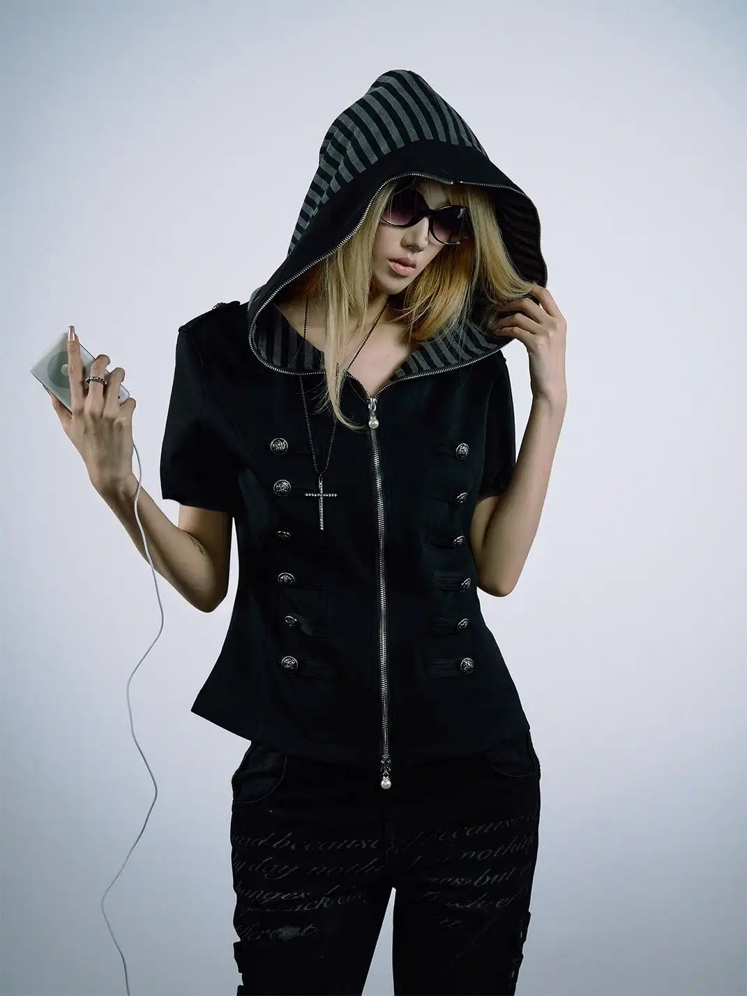 PAIKI | Buttoned Hooded Zip-Up Jacket