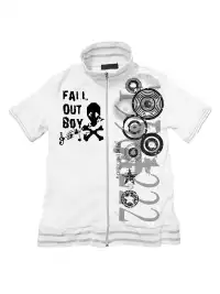 PAIKI | Skull & Note Stand Collar Zip-Up T-Shirt