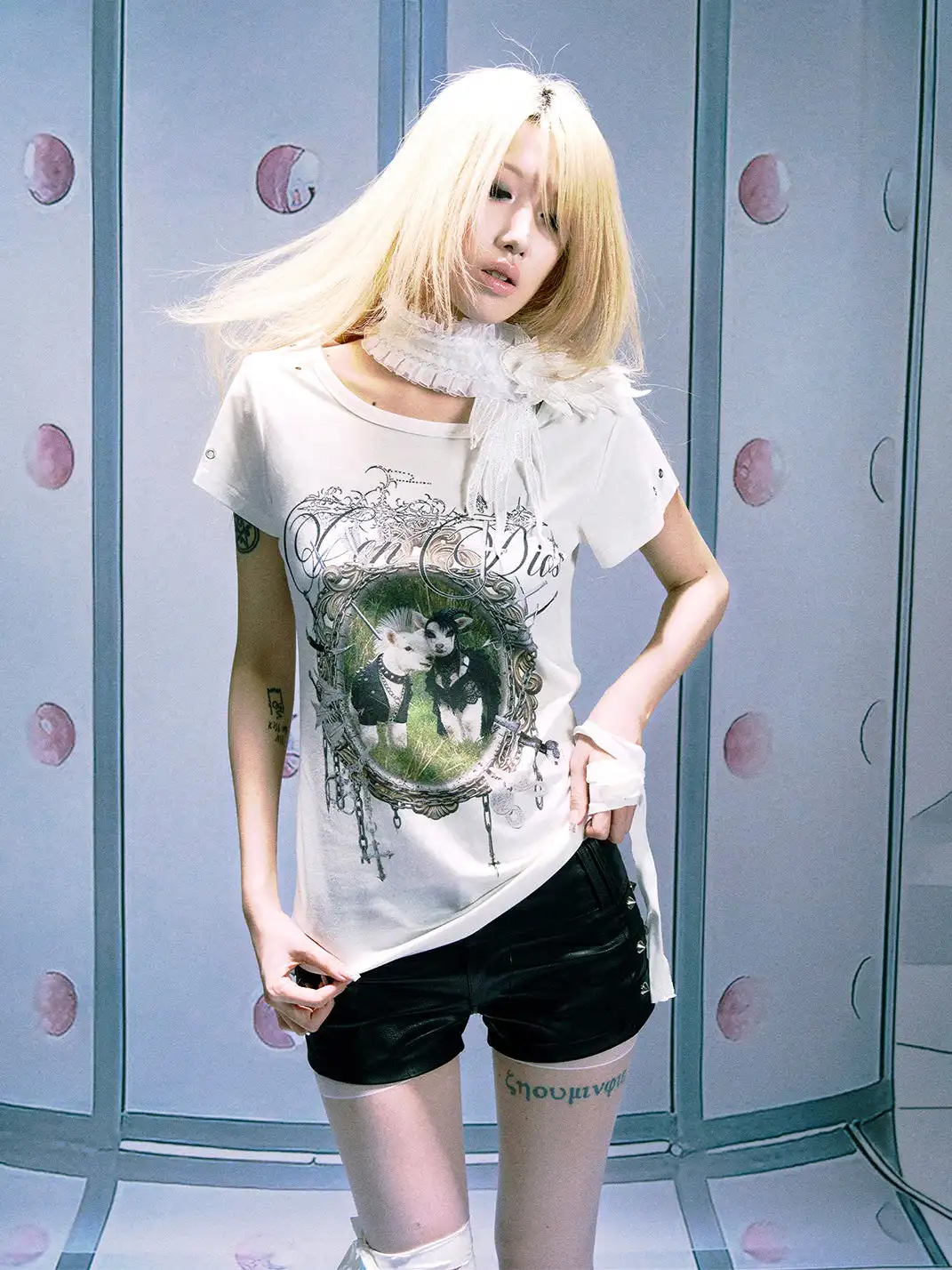 PAIKI | Punk Lamb Regular Shoulder T-Shirt