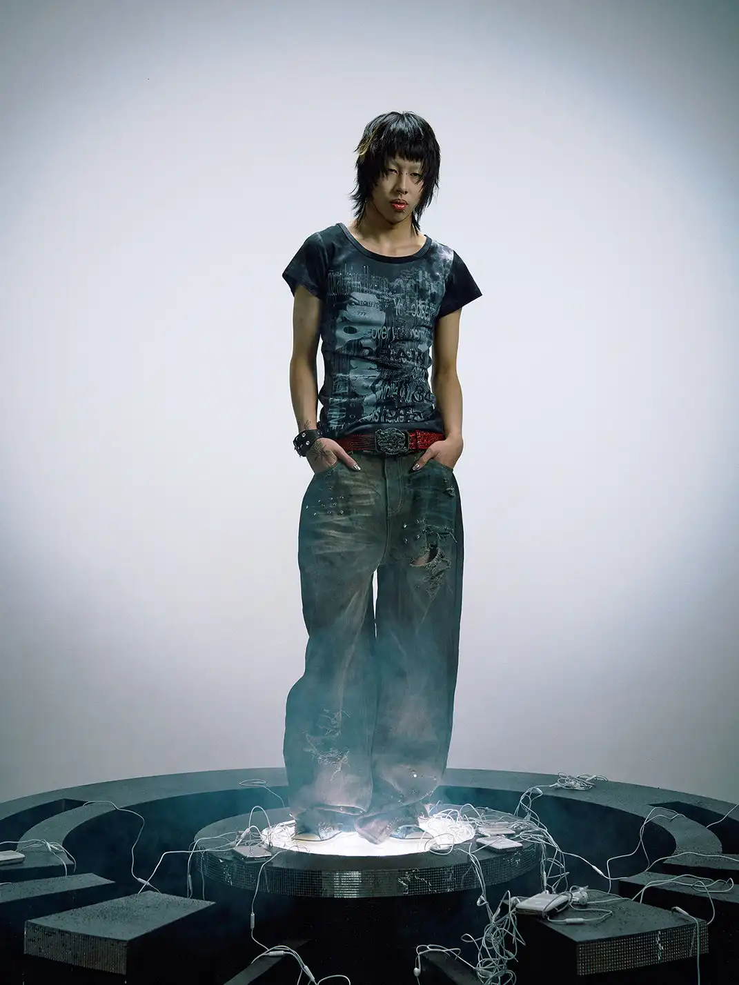 PAIKI | Distorted Code Hand Tie-Dye T-Shirt
