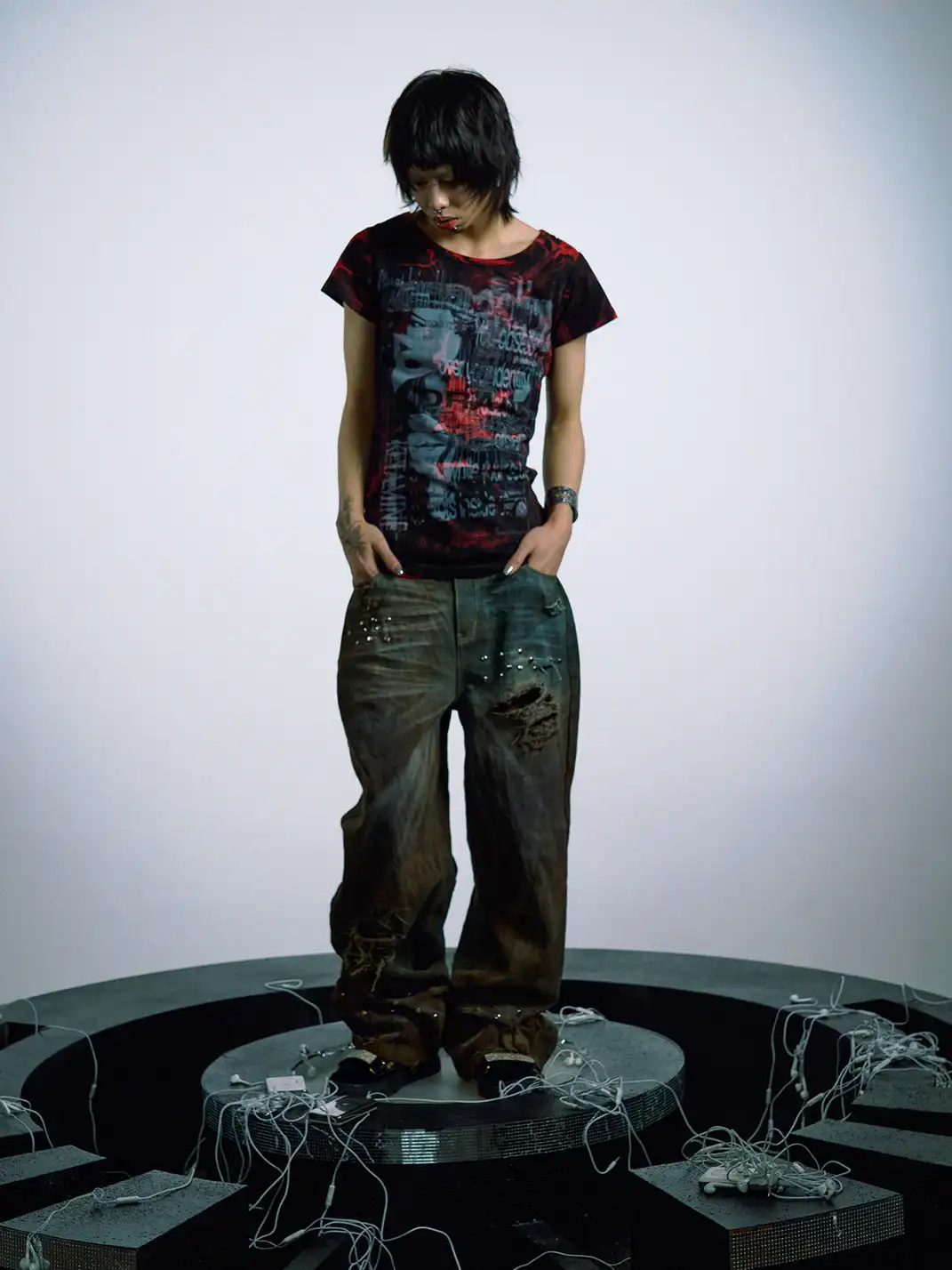 PAIKI | Distorted Code Hand Tie-Dye T-Shirt
