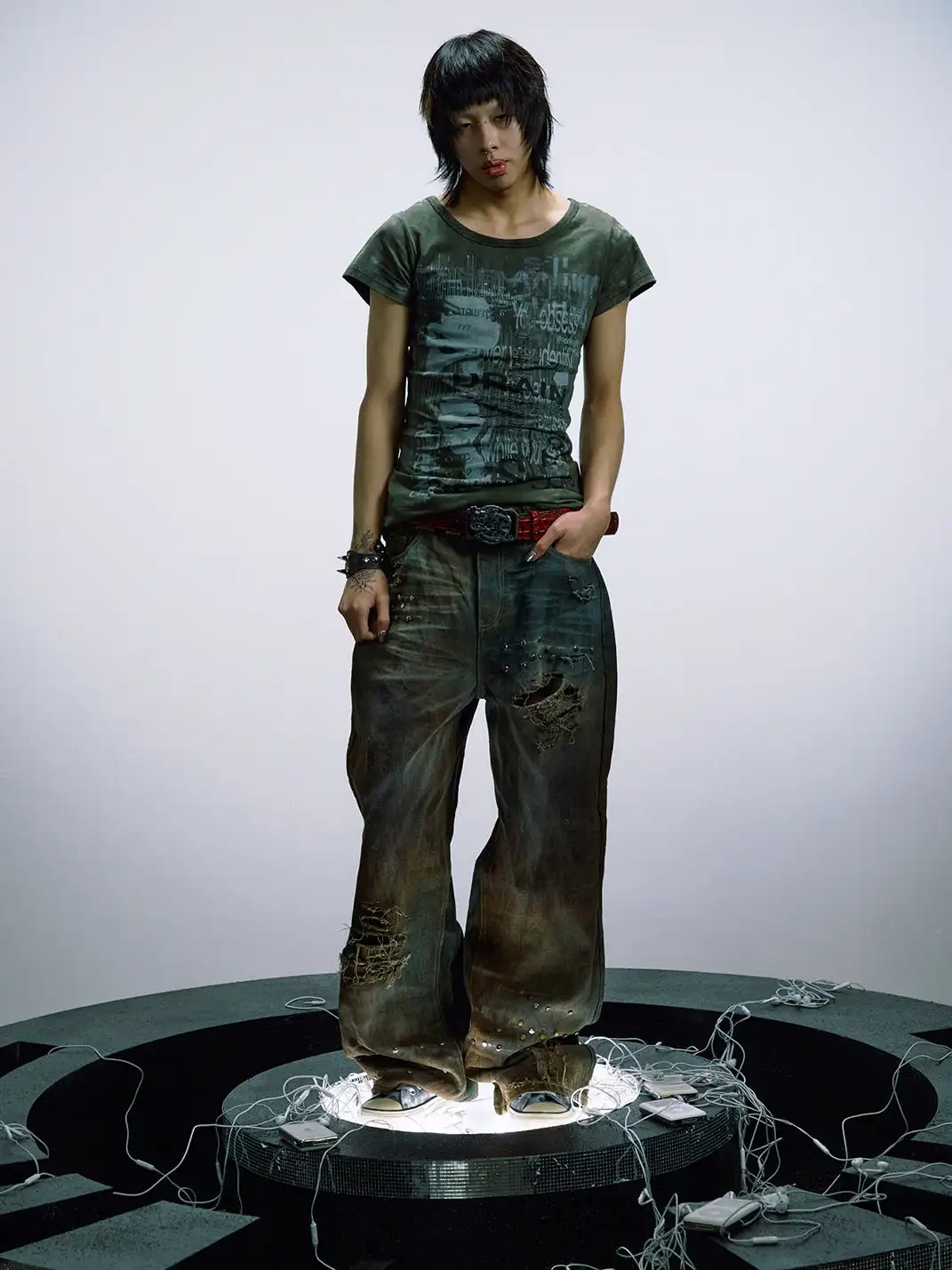 PAIKI | Distorted Code Hand Tie-Dye T-Shirt