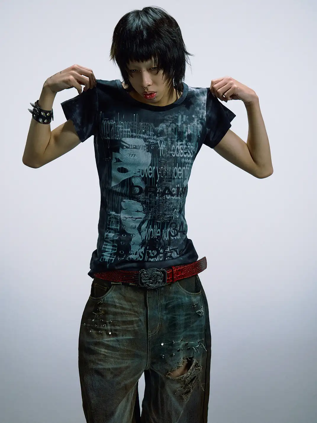 PAIKI | Distorted Code Hand Tie-Dye T-Shirt