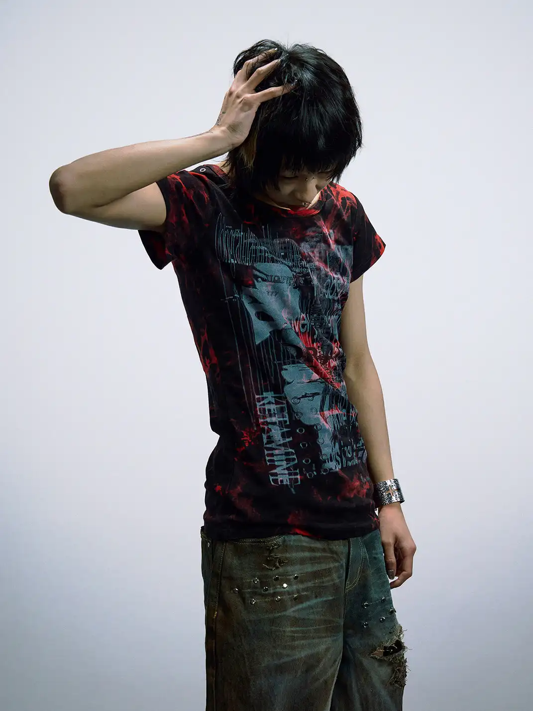 PAIKI | Distorted Code Hand Tie-Dye T-Shirt