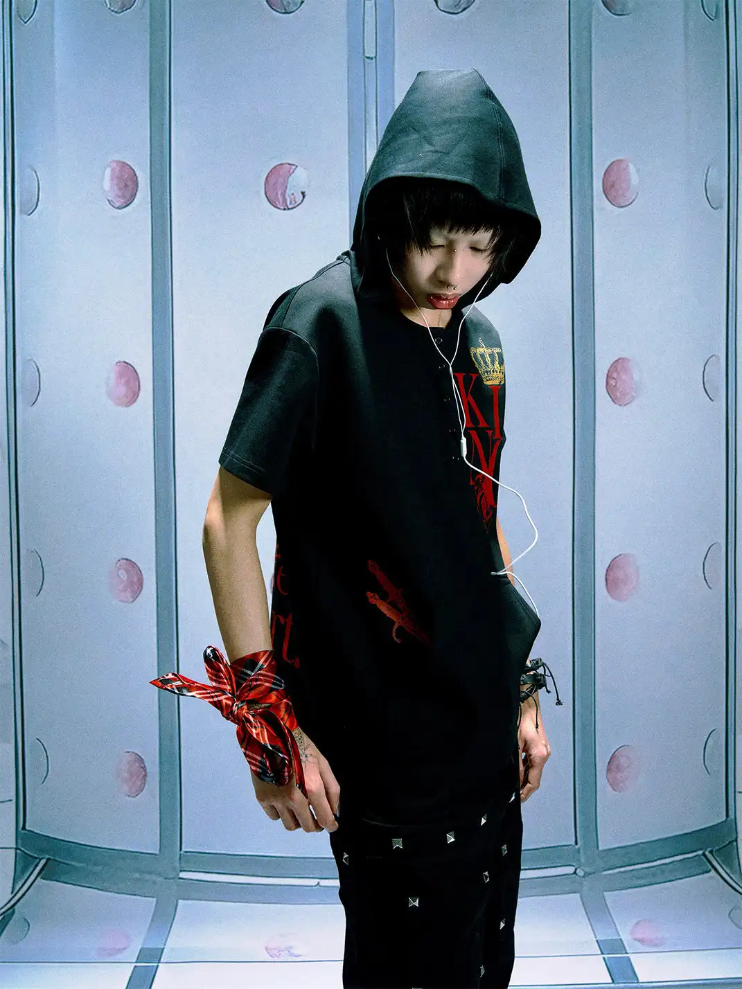PAIKI | Love Romance Rhinestone Hooded T-shirt