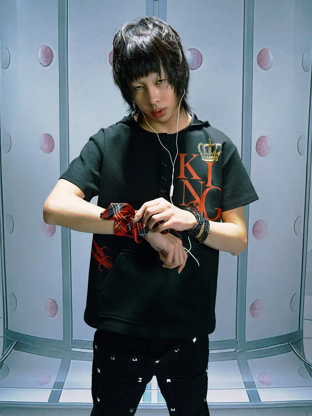 PAIKI | Love Romance Rhinestone Hooded T-shirt