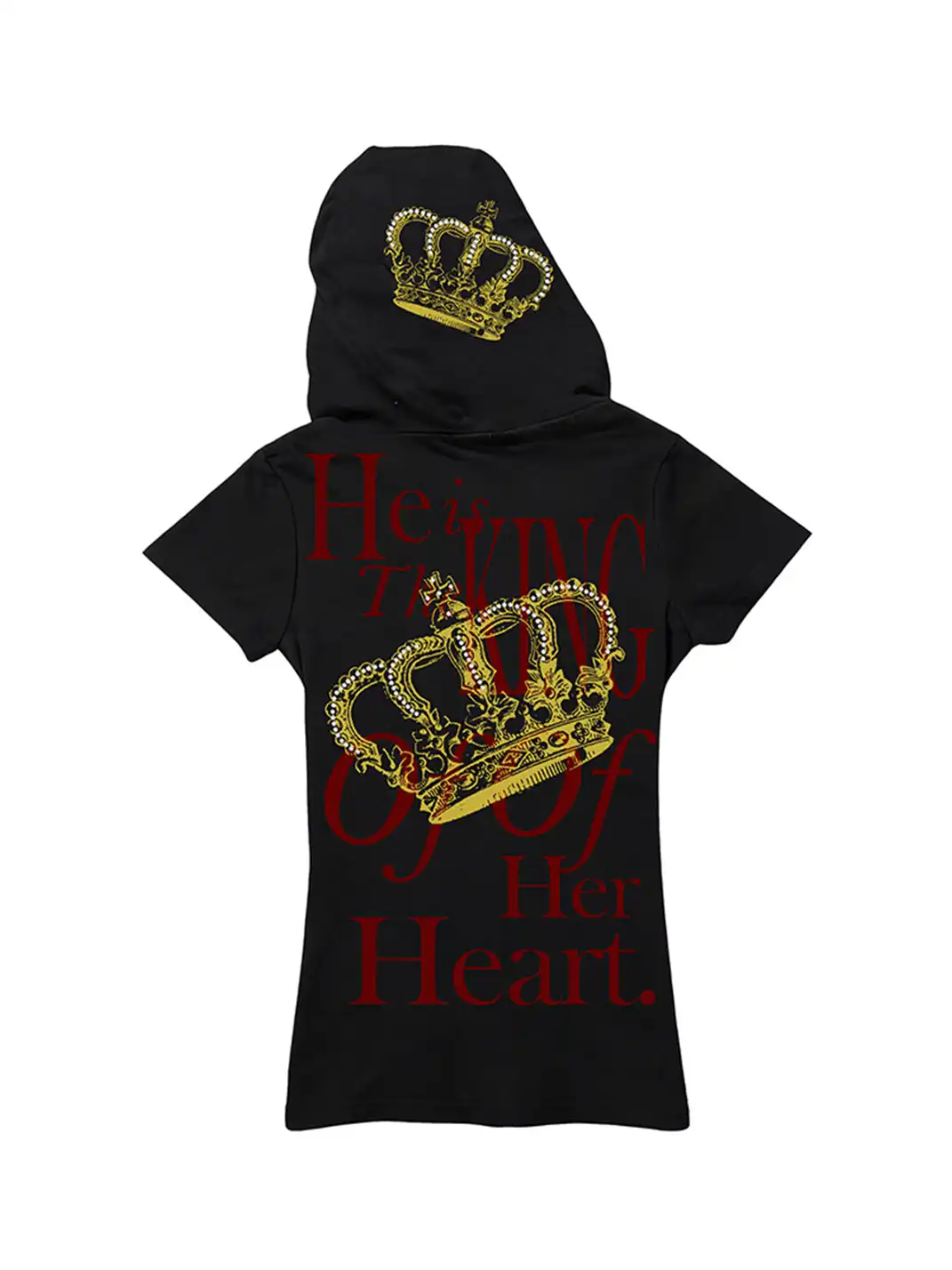 PAIKI | Love Romance Rhinestone Hooded T-shirt