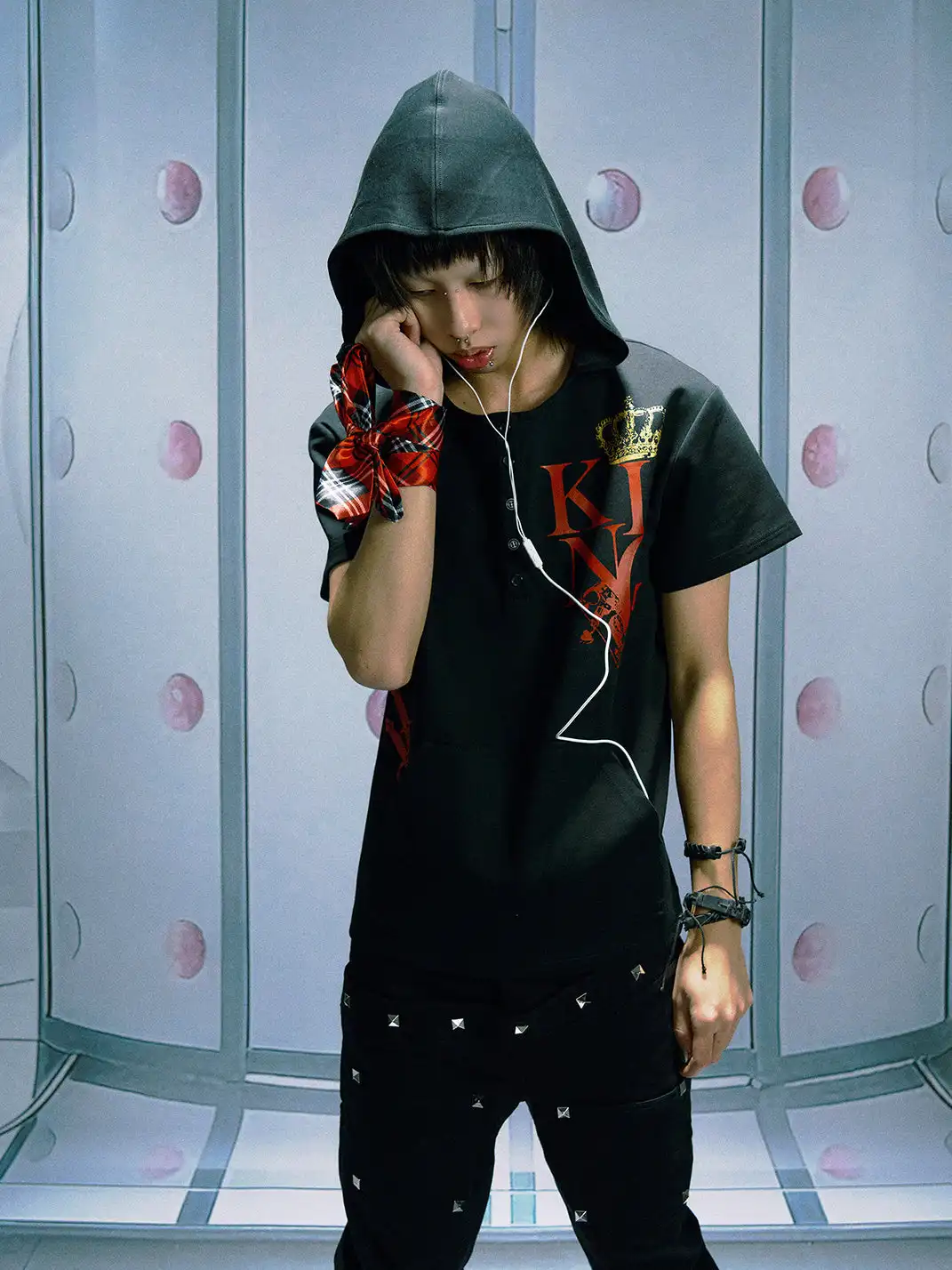 PAIKI | Love Romance Rhinestone Hooded T-shirt