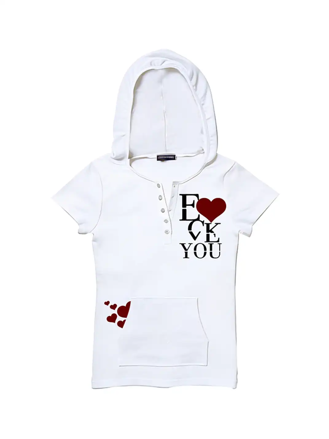 PAIKI | Love Romance Rhinestone Hooded T-shirt