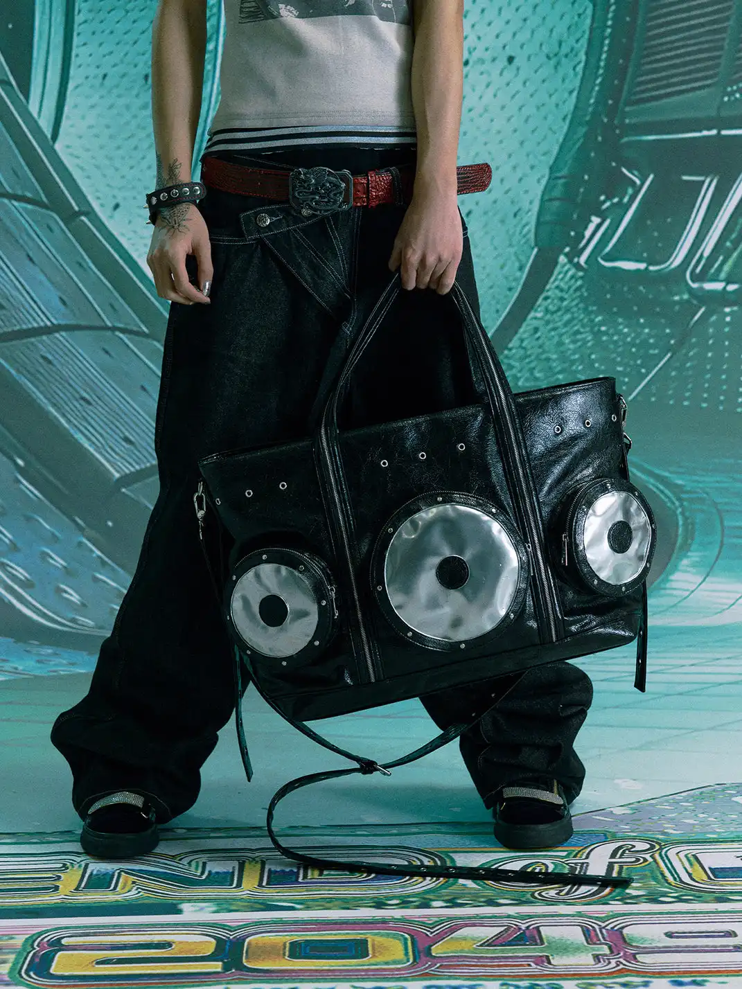 PAIKI | Speaker Pattern One-Shoulder Tote Bag