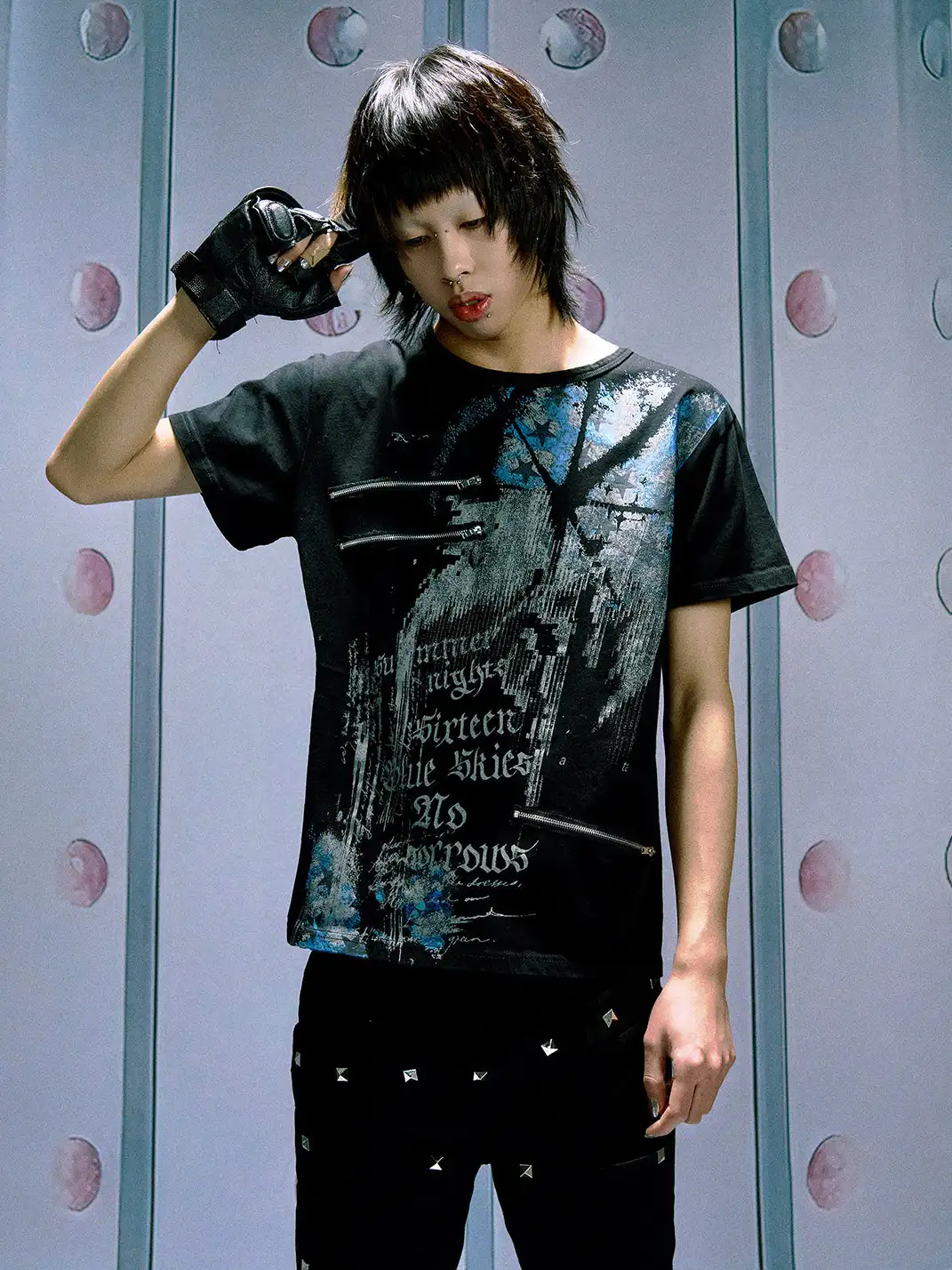 PAIKI | Star Leopard Regular Shoulder T-Shirt