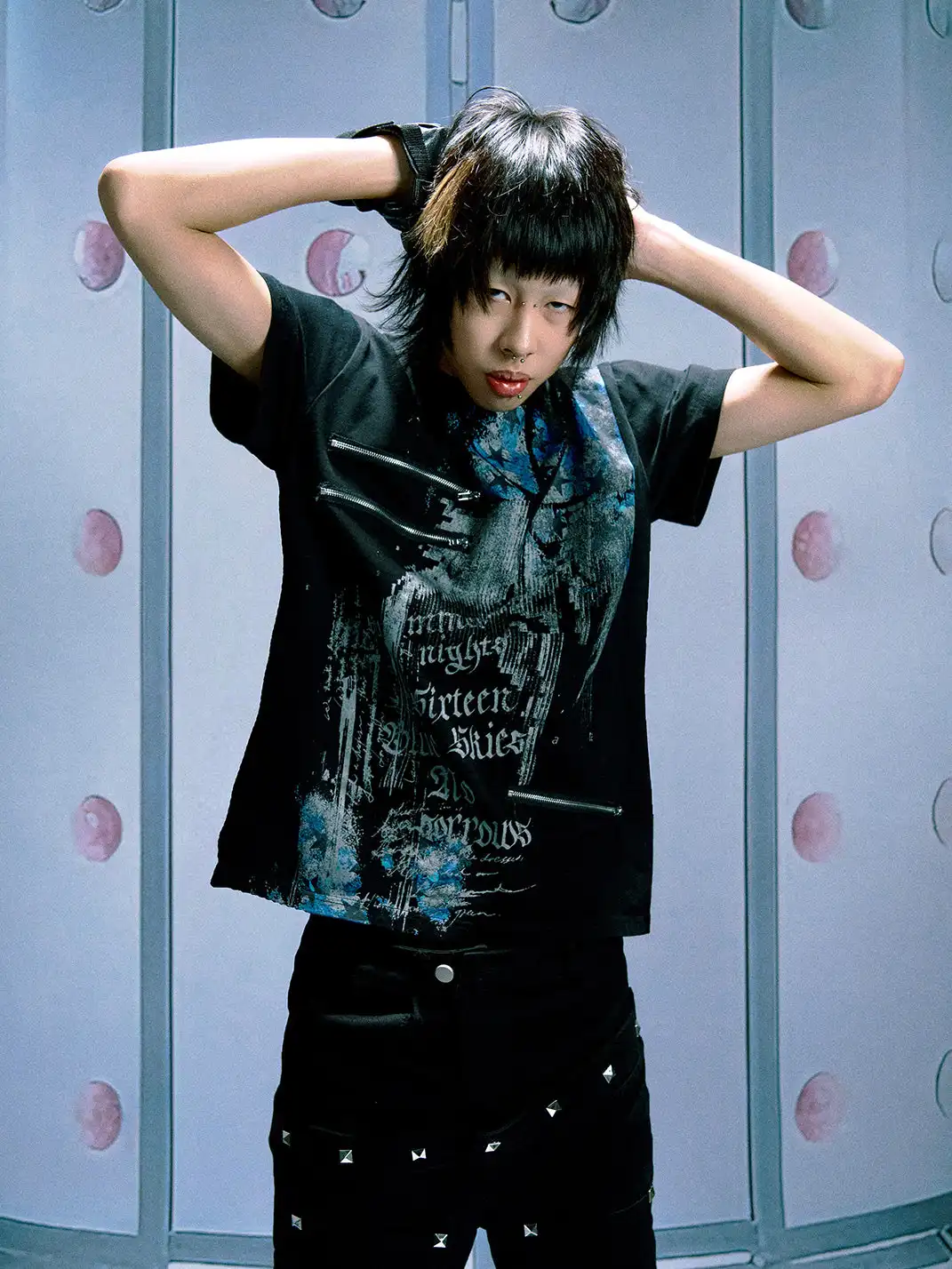 PAIKI | Star Leopard Regular Shoulder T-Shirt