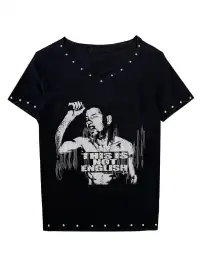PAIKI | Rock Figure V-Neck Rivet T-shirt