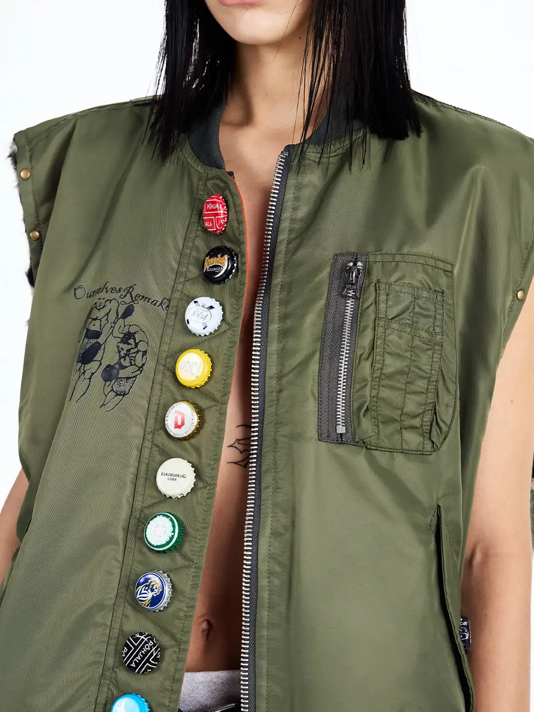 Ourselvesremake | Reversible Leopard Print Pilot Vest