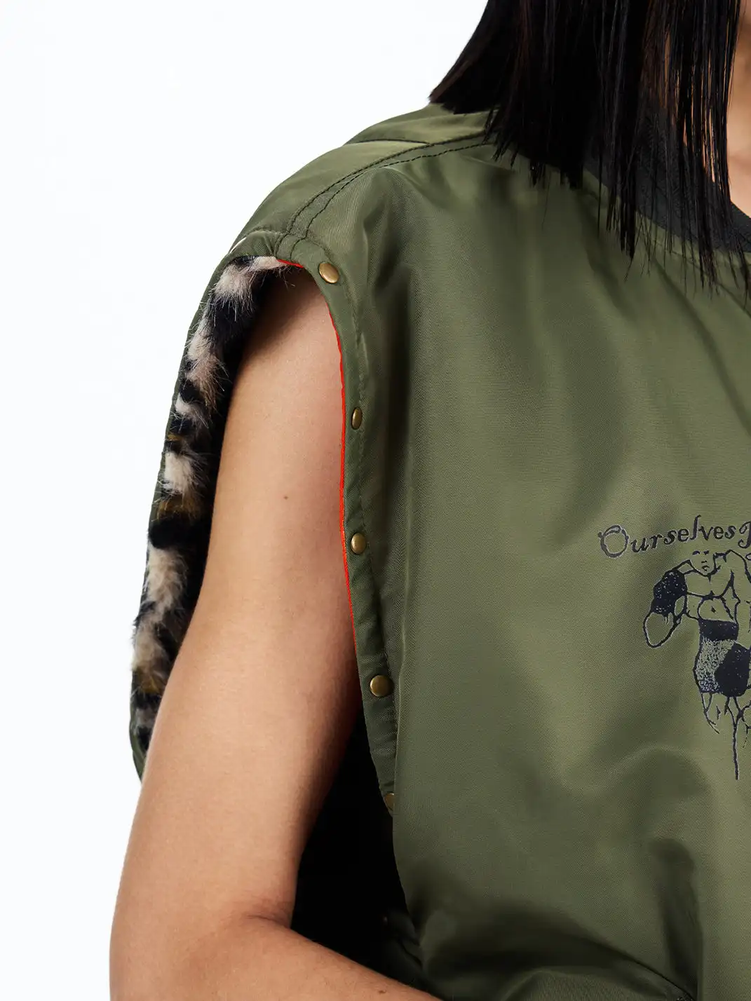 Ourselvesremake | Reversible Leopard Print Pilot Vest