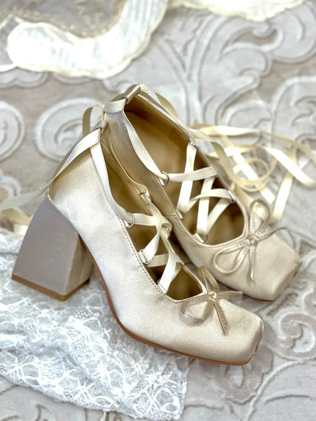 Dolly Bae | Satin Mary Jane 9CM Bow High Heels