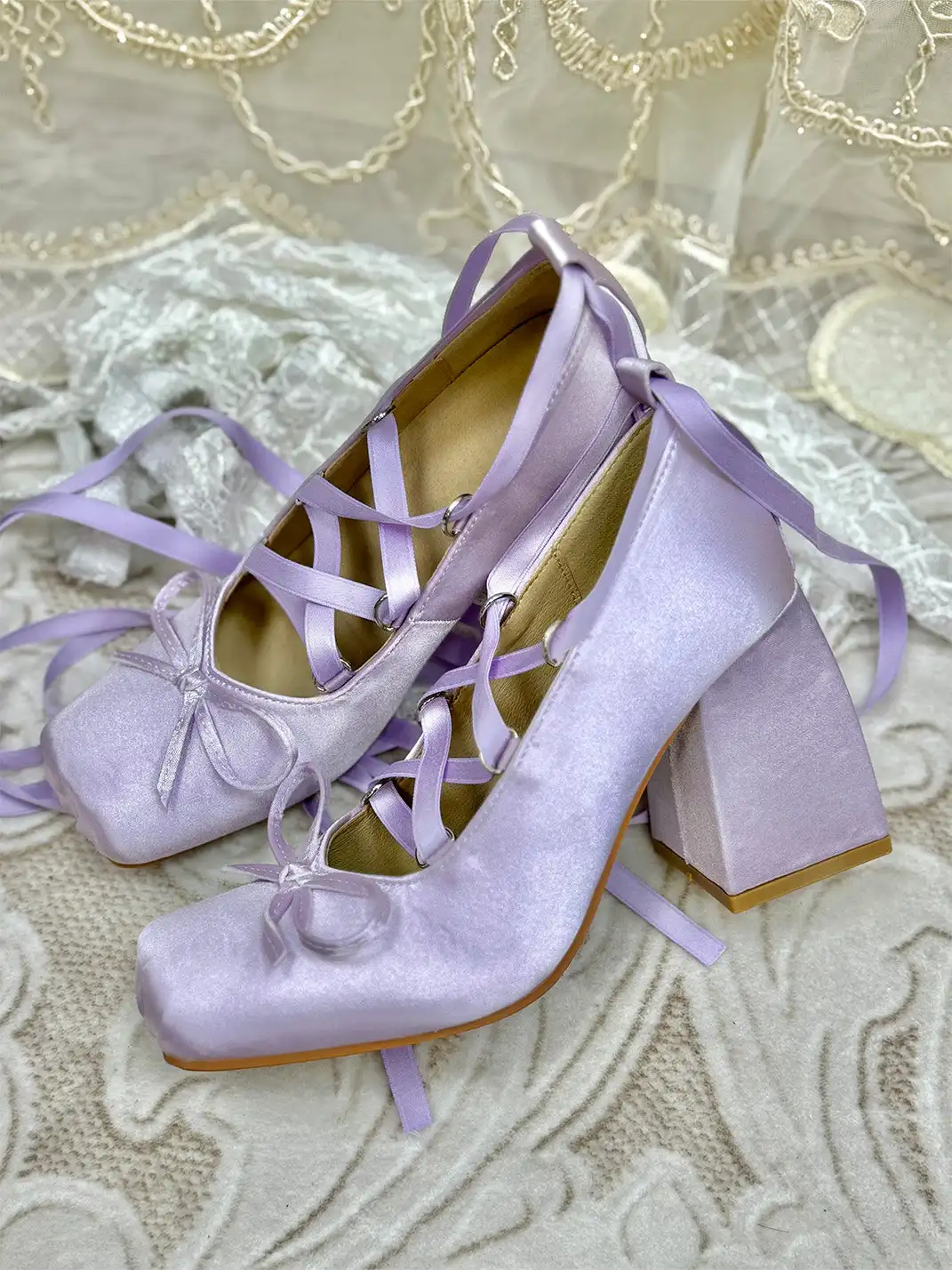 Dolly Bae | Satin Mary Jane 9CM Bow High Heels
