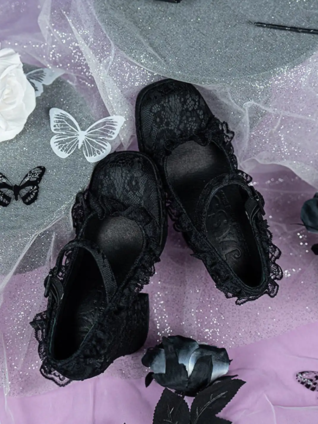 Dolly Bae | Lace 9cm Chunky Heel Shoes