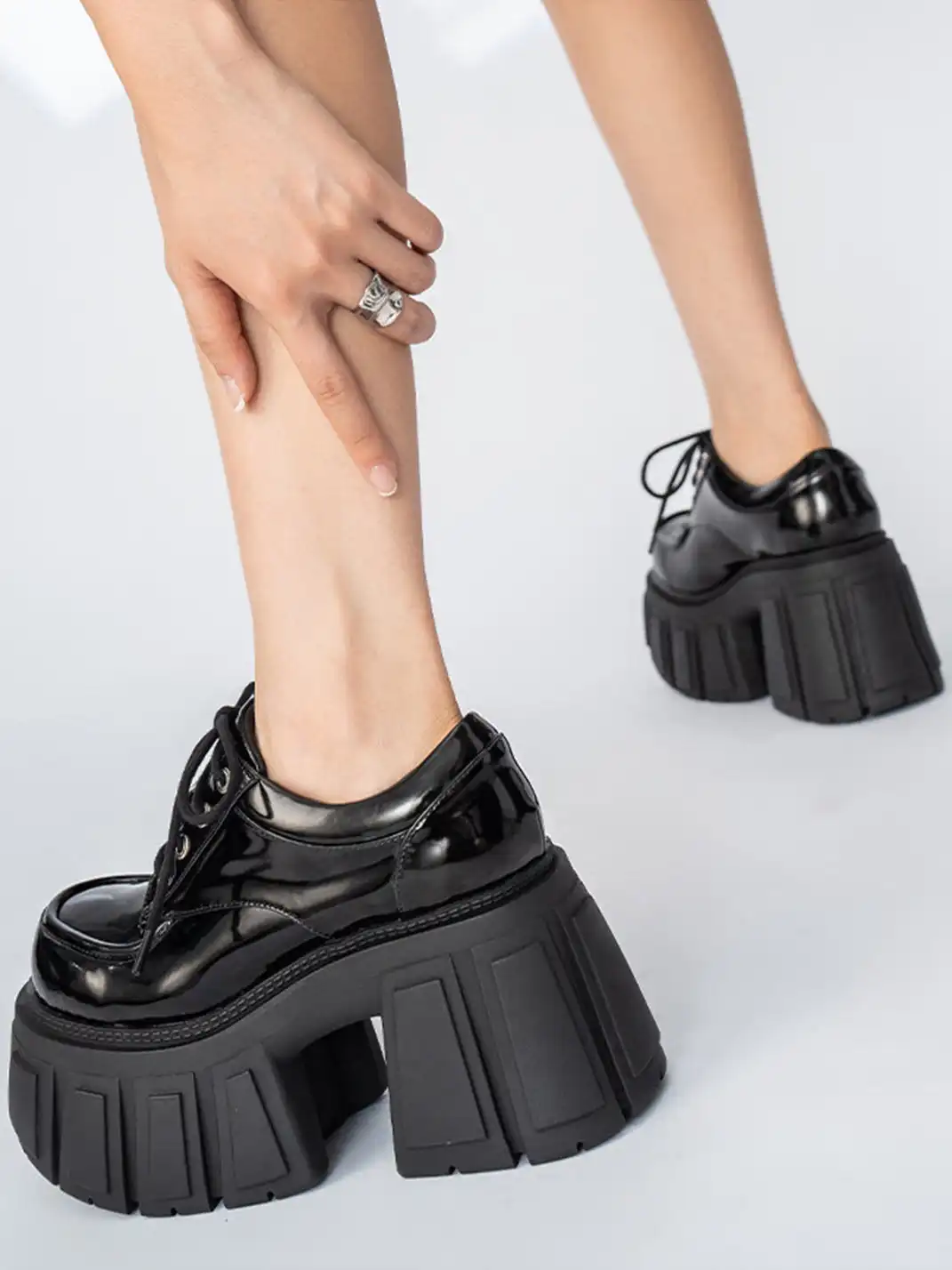 Dolly Bae | Chunky Heel Thick Sole Leather Shoes