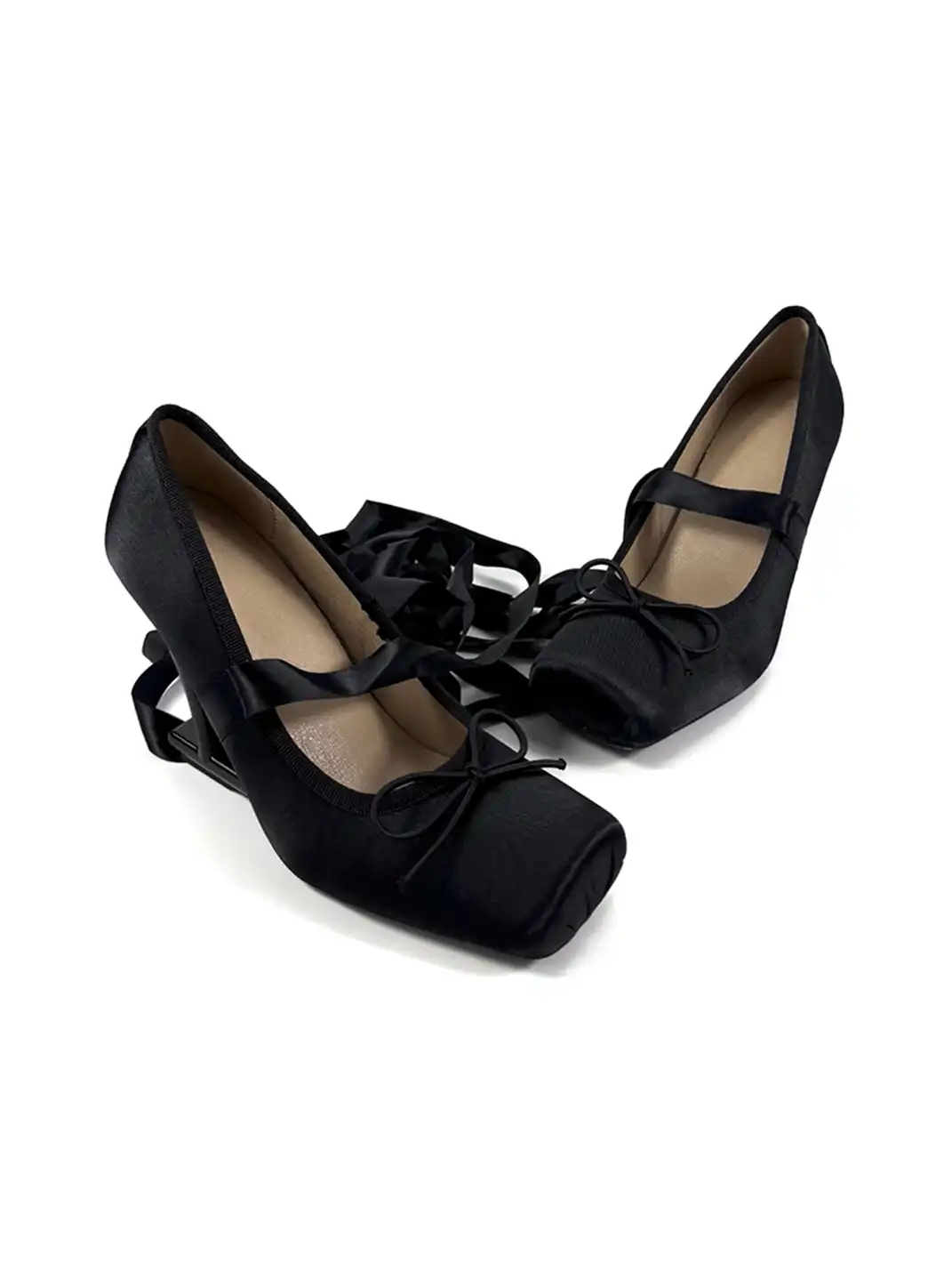 Dolly Bae | 9CM Bow Strap Square Toe High Heels