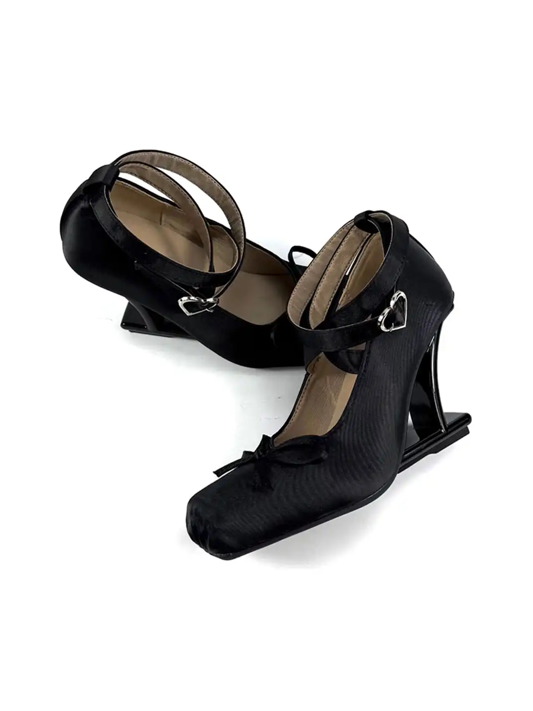 Dolly Bae | 9CM Bow Strap Square Toe High Heels