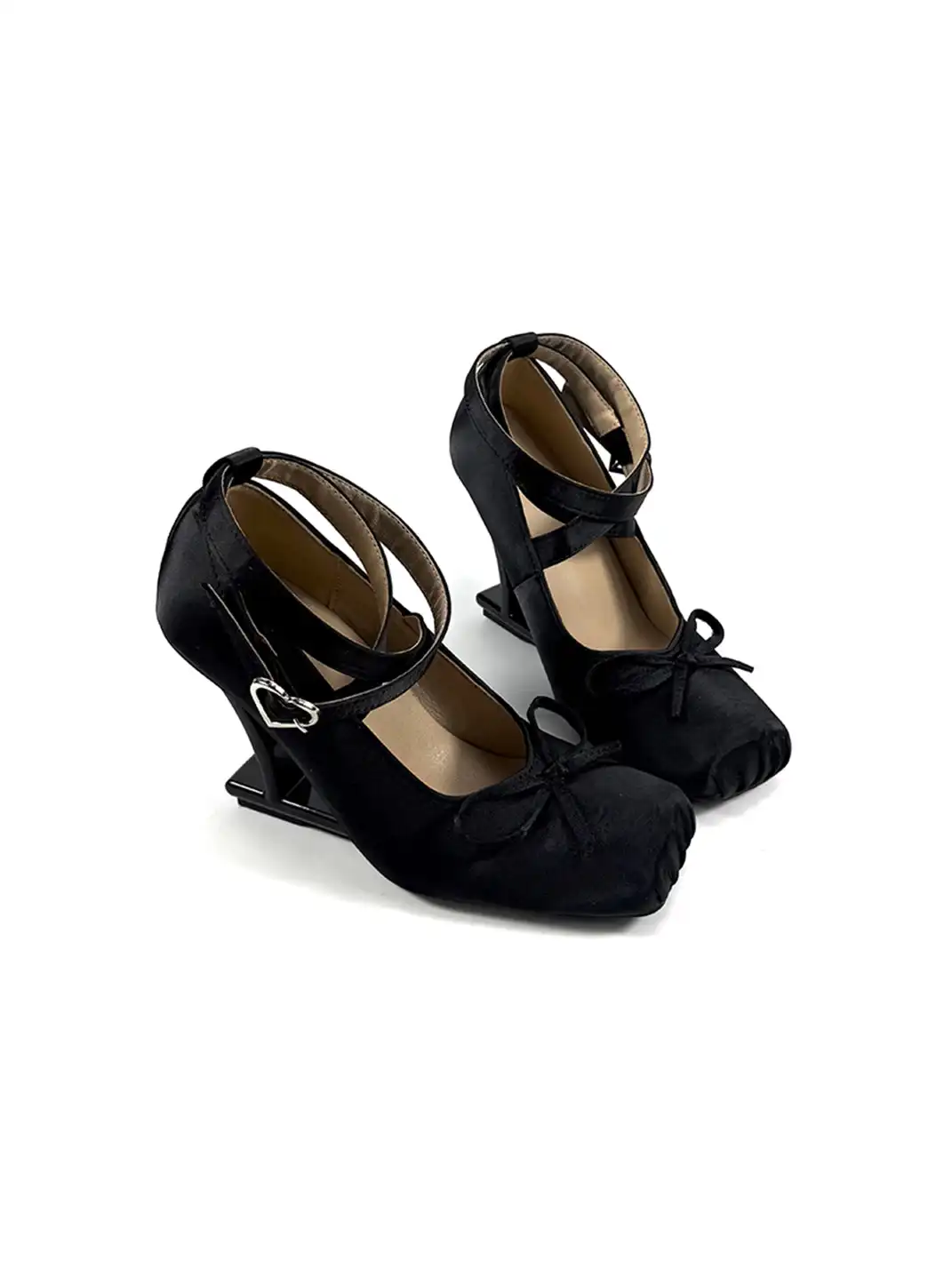 Dolly Bae | 9CM Bow Strap Square Toe High Heels